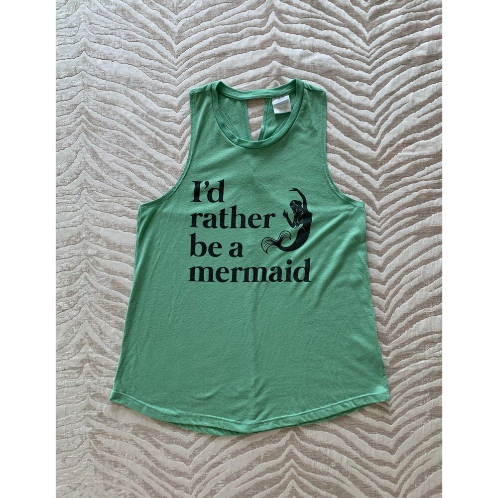 Graphic Sleeveless Twisted Racerback Tank Top Size Medium